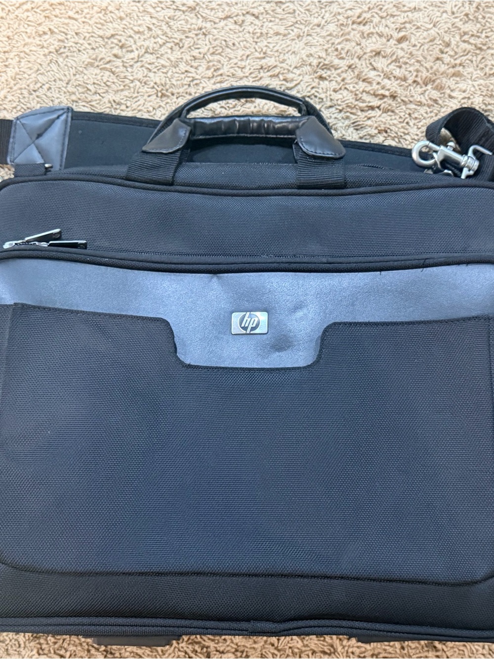 Black HP Hewlett Packard Laptop Case Office Bag Briefcase Handles Shoulder Strap
